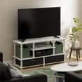 thumbnail image 1 of Furinno JAYA Large TV Stand for up to 55-Inch TV with Storage Bin, White/White/Black, 1 of 7