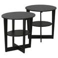 thumbnail image 1 of Furinno JAYA Oval End Table, Walnut, Set of 2, 1 of 7