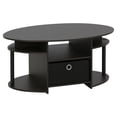 Furinno JAYA Simple Design Oval Coffee Table with Bin, Easy Assembly ...