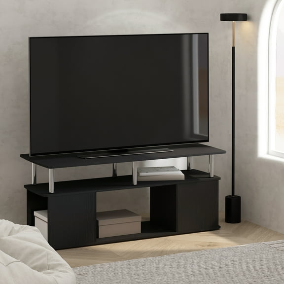 Furinno JAYA Utility Design Coffee Table, Americano, Stainless Steel Tubes