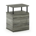 Furinno JAYA Utility Design End Table with Shelves, French Oak Grey