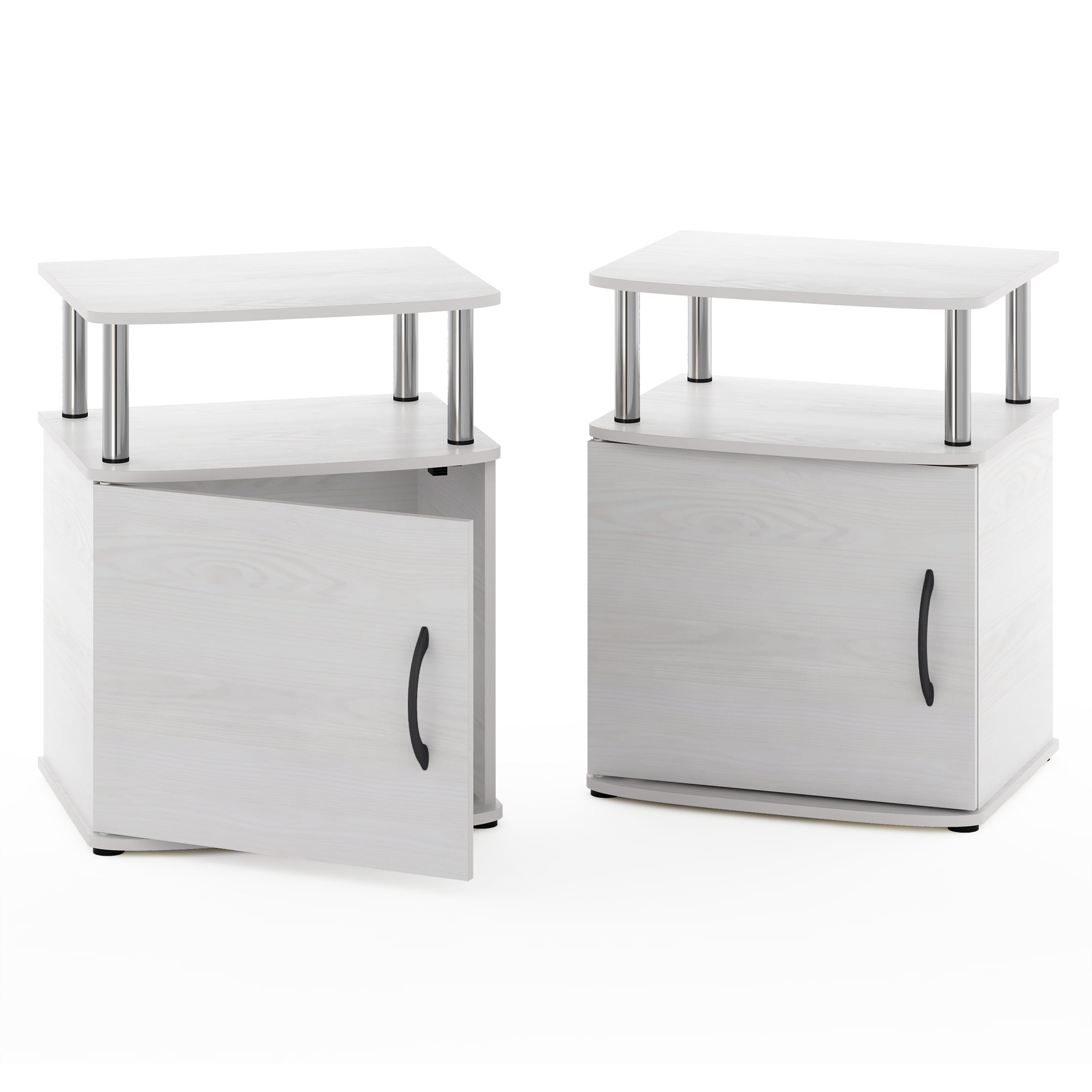 White Oak and Stainless Steel Rectangular End Table