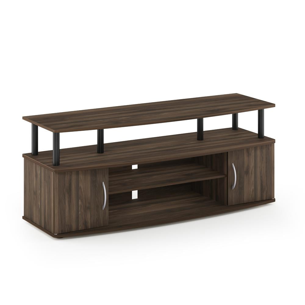 Columbia Walnut and Black Large TV Stand with Storage