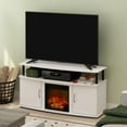 thumbnail image 1 of Furinno JENSEN Fireplace TV Stand for TV up to 55" in Plain White, 1 of 4