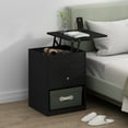 thumbnail image 1 of Furinno JENSEN Night Stand, Lift-Top Nightstand with Drawer, Bedside Table, End Table, Side Table with Storage Shelf, Knob Handle Drawer, for Bedroom, Living Room, Dark Americano, 1 of 10