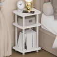 thumbnail image 1 of Furinno JUST Night Stand, 3-Tier Turn-N-Tube Nightstand with Open Shelf, Round Curve Corner Side Table, End Table, Easy Assembly, for Living Room, Bedroom, White, 1 of 4