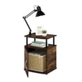 thumbnail image 1 of Furinno Jaya 2-Tier Side Table, Rustic Brown Closed Storage End Table, Night Stand, Bedside Table for Living Room, Bedroom, Home Office, Amber Oak/Black, 1 of 5
