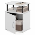 thumbnail image 1 of Furinno Jaya 2-Tier Side Table, White Closed Storage End Table, Night Stand, Bedside Table for Living Room, Bedroom, Home Office, Plain White/Black, 1 of 5