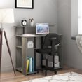 thumbnail image 1 of Furinno Jaya 35.3 Inch Grey Computer Desk with Raised Hutch and Open Shelf, Gaming Desk, Office Desk for Home Office, Bedroom, Grey Oak, 1 of 6