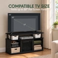thumbnail image 1 of Furinno Jensen Open Shelving Storage Fireplace Entertainment Center for TV up to 55 Inch, Americano/Black, 1 of 9