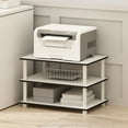 thumbnail image 1 of Furinno Just 3-Tier Toolless Multipurpose Printer Stand Display Storage Shelf, White w/White Tube, 1 of 6