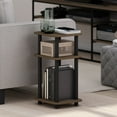 thumbnail image 1 of Furinno Just 3-Tier Turn-N-Tube Curve End Table, Side Table, 1-Pack, Columbia Walnut/Black, 1 of 6