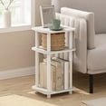 thumbnail image 1 of Furinno Just 3-Tier Turn-N-Tube Curve End Table, Side Table, 1-Pack, White/White, 1 of 6