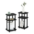 thumbnail image 1 of Furinno Just 3-Tier Turn-N-Tube Curve End Table, Side Table, 2-Pack, Americano/Black, 1 of 6
