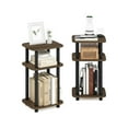 thumbnail image 1 of Furinno Just 3-Tier Turn-N-Tube Curve End Table, Side Table, 2-Pack, Columbia Walnut/Black, 1 of 6
