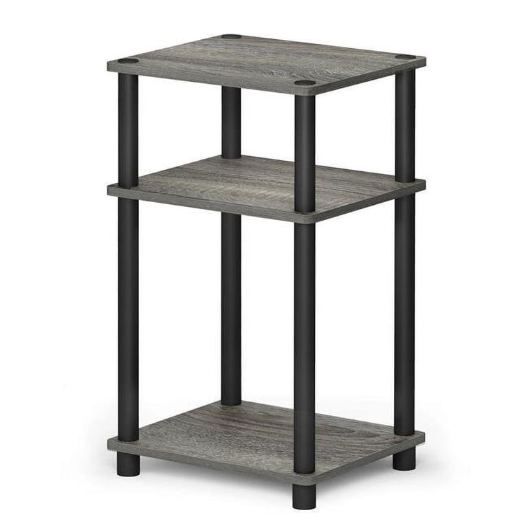 INOUT Table under shelf OAK イナウト Furinno, End Table, 3-Tier Turn-N-Tube, French Oak Black - Walmart.com
