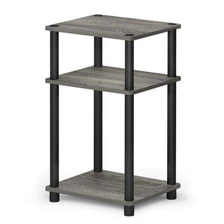 $36 Furinno 3-Tier End Table, French Oak/Black