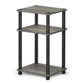Furinno Just 3-Tier Turn-N-Tube Side Table, Side Table, Bedside Table, Americano/Black