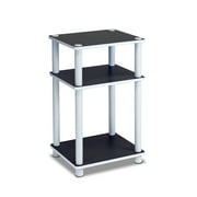 Furinno Just 3-Tier Turn-N-Tube End Table, 1-Pack, White/White