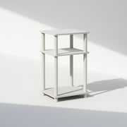 Furinno Just 3-Tier Turn-N-Tube End Table, 1-Pack, White