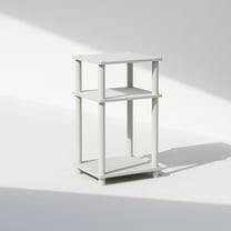 Furinno Just 3-Tier Turn-N-Tube End Table, 1-Pack, White