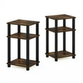 thumbnail image 1 of Furinno Just 3-Tier Turn-N-Tube End Table, 2-Pack, Amber Pine/Black, 1 of 8