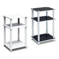 thumbnail image 1 of Furinno Just 3-Tier Turn-N-Tube End Table, 2-Pack, Black/White, 1 of 7