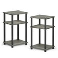 thumbnail image 1 of Furinno Just 3-Tier Turn-N-Tube End Table, 2-Pack, French Oak/Black, 1 of 3