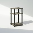 thumbnail image 1 of Furinno Just 3-Tier Turn-N-Tube Open Storage Nightstand, 1-Pack, French Oak/Black, 1 of 7