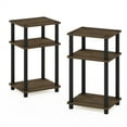 thumbnail image 1 of Furinno Just 3-Tier Turn-N-Tube Open Storage Nightstand, 2-Pack, Columbia Walnut, 1 of 7