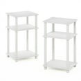 thumbnail image 1 of Furinno Just 3-Tier Turn-N-Tube Open Storage Nightstand, 2-Pack, White, 1 of 7
