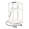 thumbnail image 1 of Furinno Just 3-Tier Turn-N-Tube Open Storage Side Table, End Table with USB and Type-C Charging Station, White/White, 1 of 6