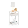 thumbnail image 1 of Furinno Just Side Table, 3-Tier Metal Frame End Table with Open Shelf, Night Stand, Bedside Table, for Living Room, Bedroom, Plain White, 1 of 5