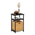 thumbnail image 1 of Furinno Just Side Table, 3-Tier Modern End Table with Metal Frame, Open Shelf Night Stand, Bedside Table, Easy Assembly, for Living Room, Bedroom, Black Espresso, 1 of 5