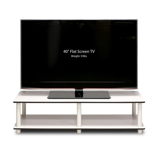 Furinno Just Wood No Tools Wide TV Stand for TV up to 40" in White