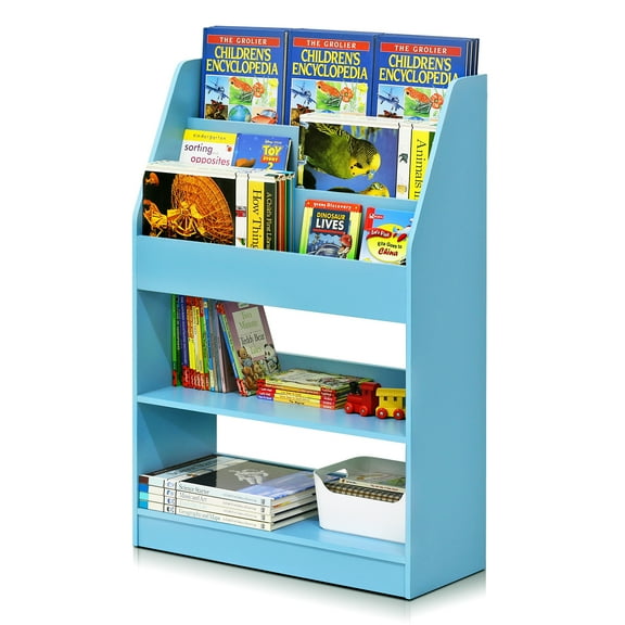 Furinno KidKanac Kids Bookshelf, 5 Shelf, Light Blue
