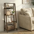 thumbnail image 1 of Furinno LADDER 5-Tier Open Frame Ladder Bookshelf 13 x 23.6 x 53.5 Amber Pine, 1 of 5