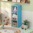 thumbnail image 1 of Furinno LUDER 3-Cube Blue Cube Storage Organizer. Bookcase. White/Light Blue, 1 of 5