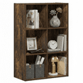 thumbnail image 1 of Furinno LUDER 6-Cube Bookcase with Open Storage Shelves, 11.6 x 23.9 x 35.7 Inches, Amber Pine, 1 of 5