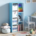 thumbnail image 1 of Furinno LUDER 7-Cube Open Shelves Bookcase 9.4 x 19.5 x 41.7 White/Light Blue, 1 of 5