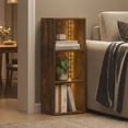 thumbnail image 1 of Furinno LUDER 3-Cube LED Lights Bookcase 9.3 x 12 x 31.5. Amber Pine, 1 of 5