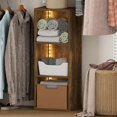 thumbnail image 1 of Furinno LUDER 3-Cube LED Lights Closet Organizers and Storage. Amber Pine, 1 of 4