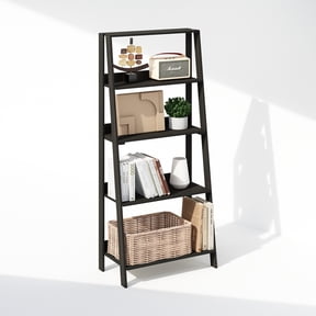 Furinno Ladder Bookcase, Bookshelf, Display Shelf, 5-Tier, Espresso