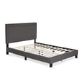 thumbnail image 1 of Furinno Laval Double Row Nail Head Bed, 12 Pieces Slat Style, Stone, Full, 1 of 5