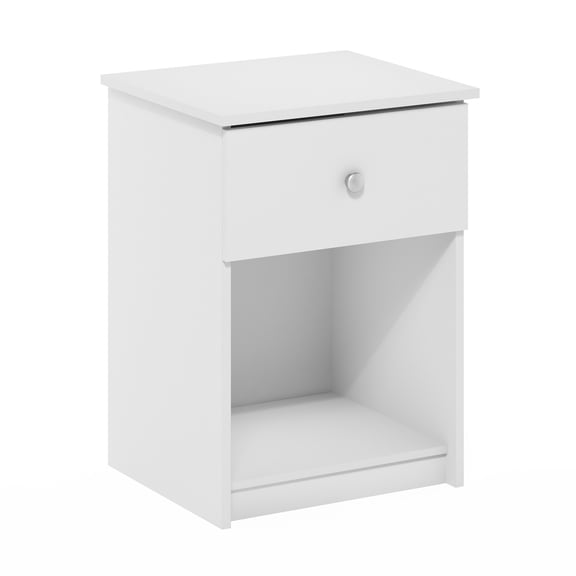 Furinno Lucca Nightstand with One Drawer, White