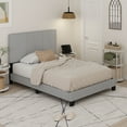thumbnail image 1 of Furinno Lucy Geometric Design Headboard Bedframe, 12PC Slat Style, Glacier, Full, 1 of 6
