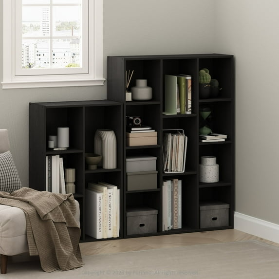 Furinno Luder 11-Cube Reversible Open Shelf Bookcase, Blackwood