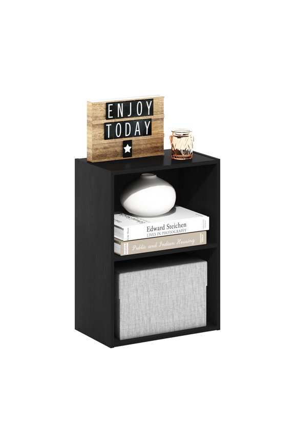 Luder 2-Tier Open Shelf Bookcase, Blackwood