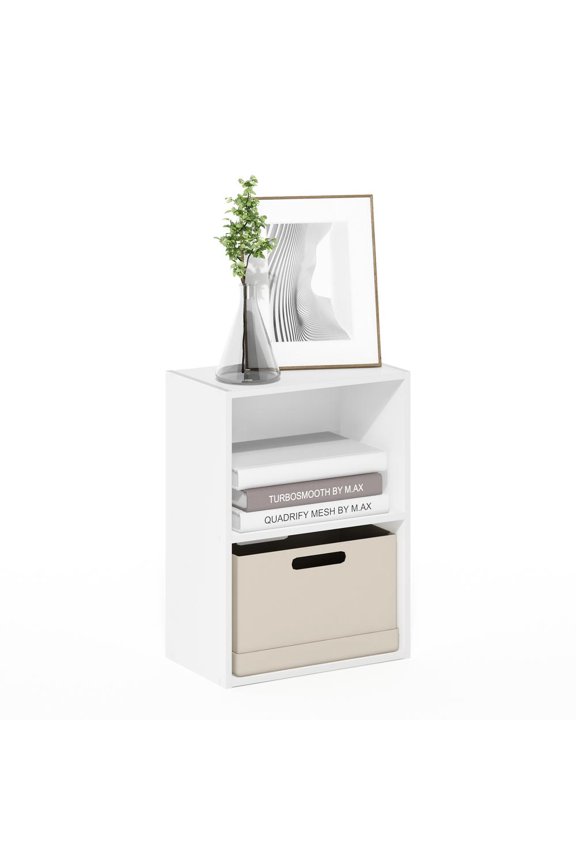 Luder 2-Tier Open Shelf Bookcase, White