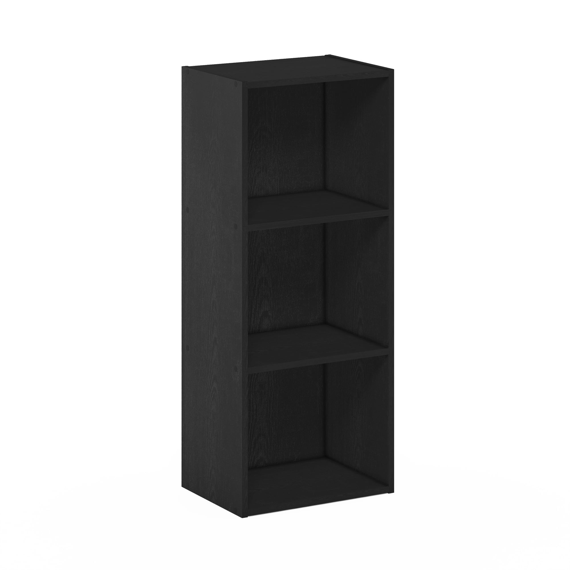 Furinno Luder 3Tier Open Shelf Bookcase, Blackwood, Easy Assembly  (图1)
